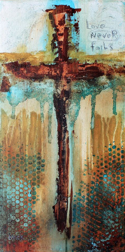 Cross Art Prints Abstract Cross Art Print With Scripture By Michel Ke