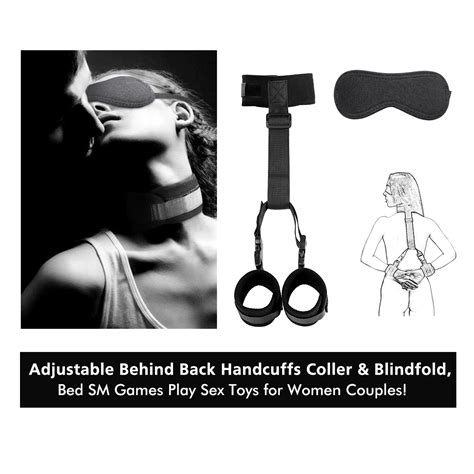 sexy handcuffs for sex play soft and blindfolds bdsm collar woman neck to wrist bondage gear