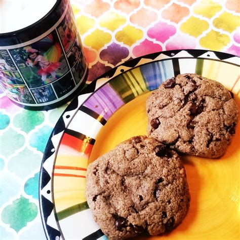 Zensweet Chocolate Chip Cookies And A Glass Of Unsweetened Almond Milk