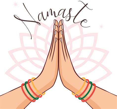 Illustration Of Karma Depicted With Namaste Indian Womens Hand