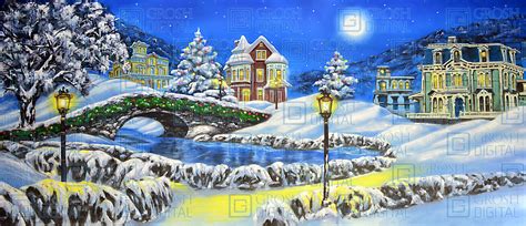 Christmas Village Projected Backdrops Grosh Digital