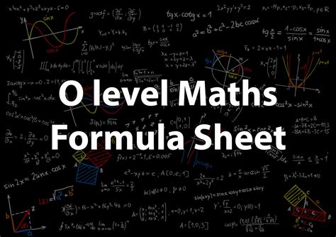 O Level Maths Formula Sheet
