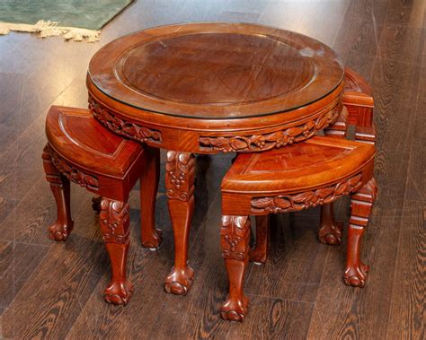 Lot A Chinese Rosewood Circular Tea Table 20 12 X 29 In 521 X 73