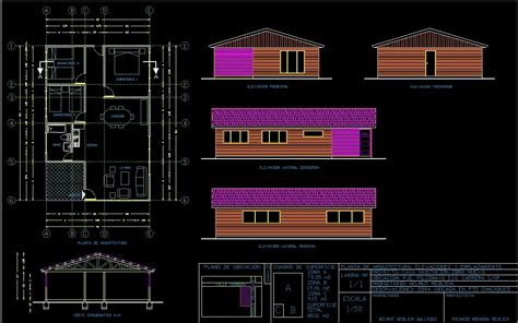 House Basic Type 100m2 Dwg Section For Autocad Designs Cad
