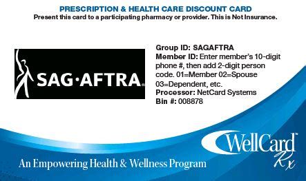 Switching health insurance provider or keeping your cover after a. SAG-AFTRA Prescription Discount Card Program
