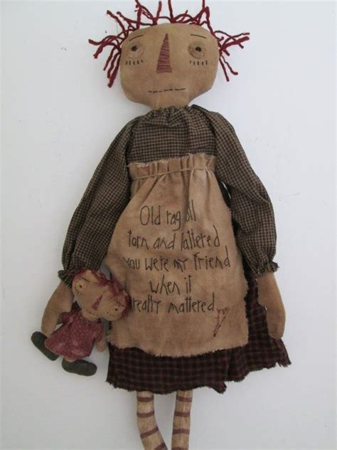 Primitive Dolls On Esty Prim Doll With Small Doll By Bettesbabies On