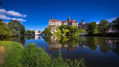 Sigmaringen Castle Germany Lake Architecture Germany Sky Castle