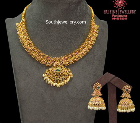 One Gram Gold Necklace Sets By Sri Fine Jewellery Indian Jewellery