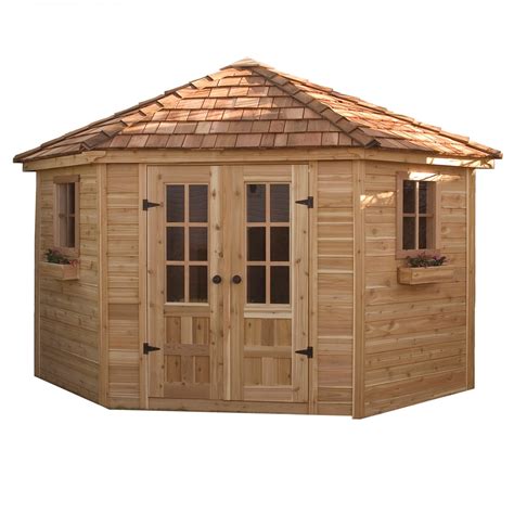 Shop Outdoor Living Today Gambrel Cedar Storage Shed Common 9 Ft X 9