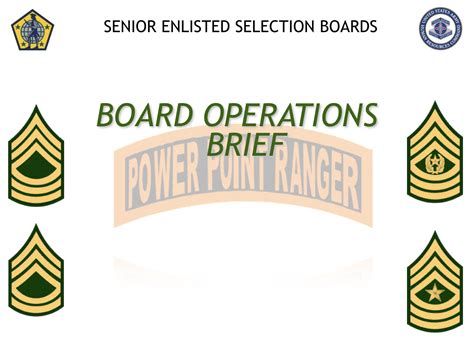 Centralized Enlisted Boards Powerpoint Ranger Pre Made Military Ppt