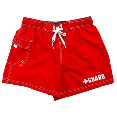 Womens Lifeguard Board Shorts 4 Red 100 Polyester Swim Shorts Quick Dry Swimwear Etsy