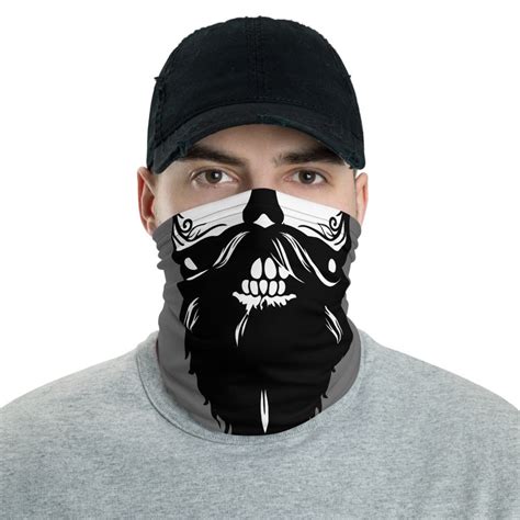 Bearded Skull Face Mask Skull With Beard Cloth Face Mask Etsy