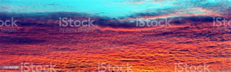 Sunset Sky With Red Clouds Stock Photo Download Image Now Cloud