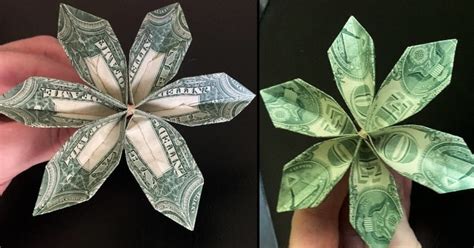 Dollar Bill Origami Flower 8 Step Fold The Daily Dabble