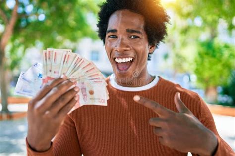 Young African American Man Smiling Happy Stock Photo Image Of