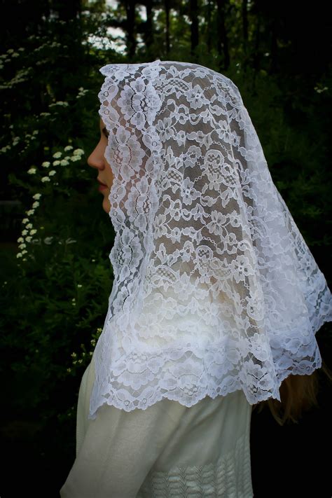 Evintage Veils~ Our Lady Of Light Pure White Traditional Catholic