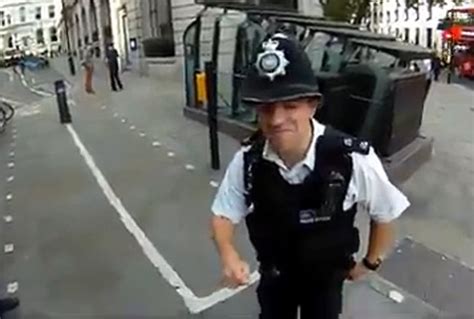 Video London Police Officer Embarrassed Cycle Route Gaffe Daily Star