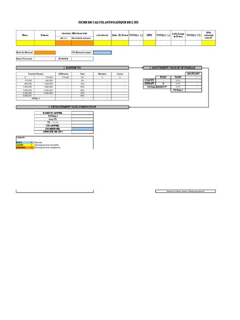 Voir plus d'idées sur le thème feuilles de calcul de la maternelle, maternelle, mathématiques. Feuille de Calcul Automatique de l'Impôt Sur Les Traitements Et Salaires (ITS) Du Mali