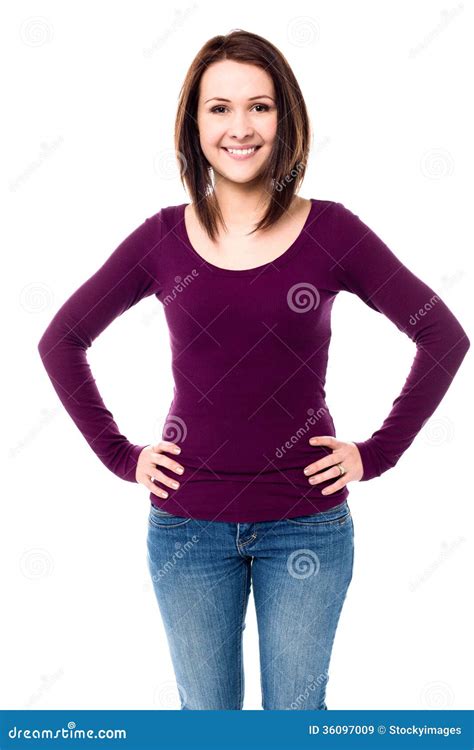 Fashionable Girl With Hands On Waist Stock Image Image Of Adorable