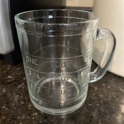 Vintage S Hazel Atlas Spoutless Cup Measuring Mug Glass