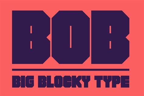 Bob A Big Bad Blocky Display Font Digital Font Download