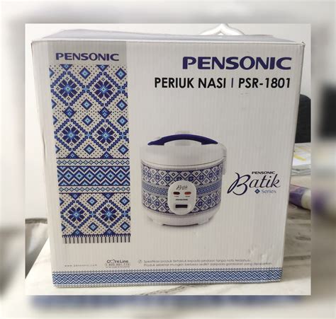 pensonic periuk nasi psr 1801 batik series furniture and home living kitchenware and tableware