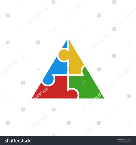 Puzzle Icon Vector Triangle Colored Jigsaw Stock Vector Royalty Free