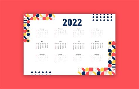 Premium Vector Abstract Shapes 2022 Calendar Geometric Background