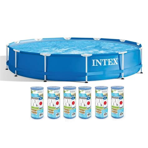Intex 12 X 30 Metal Frame Set Swimming Pool With 530 Gph Pump