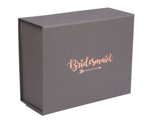 Medium Grey Bridesmaid Gift Box | Bridesmaid gift boxes, Bridesmaid box, Bridesmaid