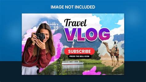 Premium Psd Travel Vlog Youtube Thumbnail Design Template