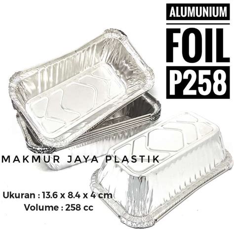 Jual Alumunium Foil Cup Kotak P258 Kemasan Makanan Foil Tray Kotak