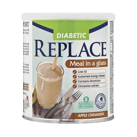 Nativa Replace Diabetic Shake Apple Cinnamon 425g Med365