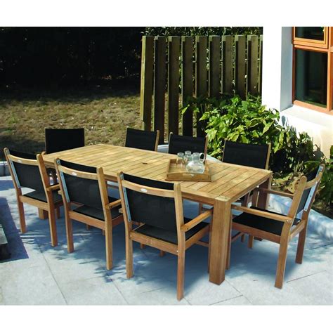 Dining set (96 x 42 rectangle dining table, 4 dining chairs & 2 dining arm chairs) with sunbrella® cushions, created for macy's. Royal Teak Captiva Sling Outdoor Dining Set for 8 | RT ...