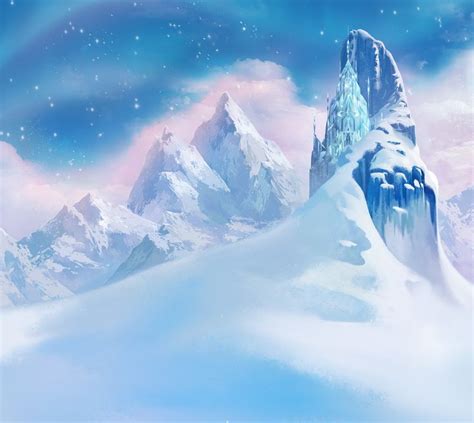 Snow Mountains Backdrops Backgrounds Anime Snow Ice Castles