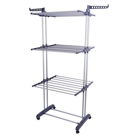 Buy Dryer Rack With Wheels 3 Tier Foldable Laundry Drying Clothes Rack