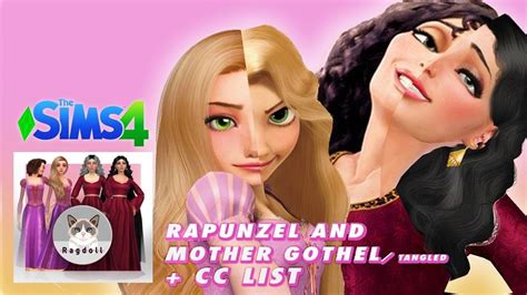 Sims 4 Cas Rapunzel And Mother Gothel From Tangled 🦎☀