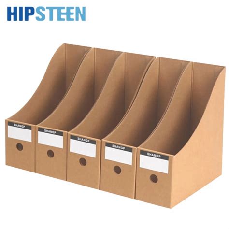 Hipsteen 5pcs Durable Paper File Storage Organizer Box Office Study