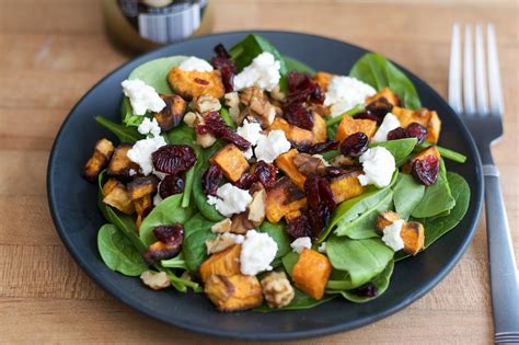 Spread them into a single layer if possible. Roasted Sweet Potato, Spinach, and Feta Salad - ~The ...