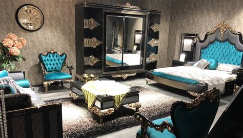Most wood sets at luxedecor offer custom finishing decorating with bedroom furniture sets. Saltane Black Bedroom | Luxury Line