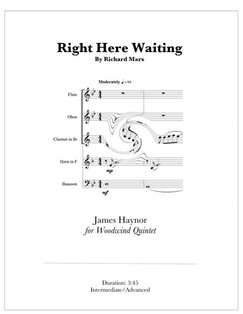 Right Here Waiting Arr James Haynor Sheet Music Richard Marx