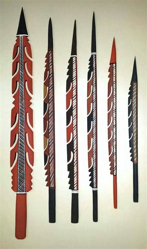 Aboriginal Art Trouble Spears By Russell Yilamara Brown Aboriginal