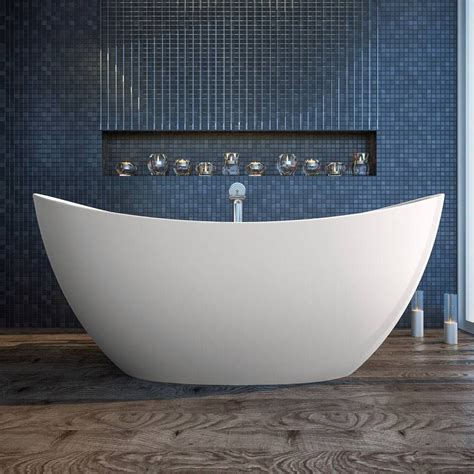 Purescape Inch Freestanding Solid Surface Bathtub Free Standing Bath Tub Free Standing