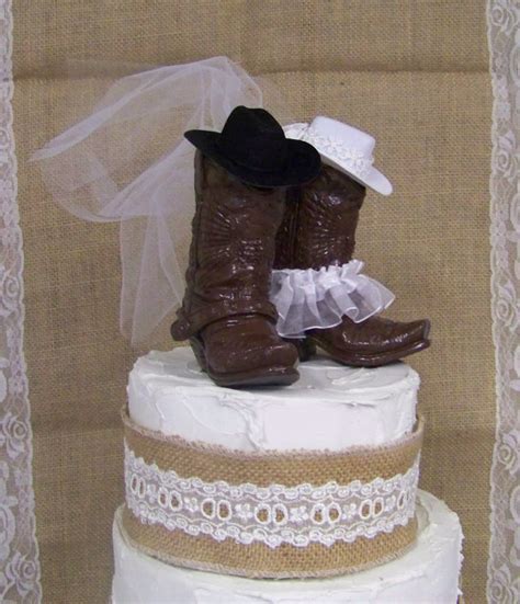 Western Cake Topper New Larger Boots His And Her Western Cowboy Boots