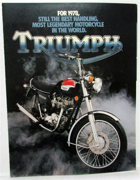 1978 Triumph Bonneville Tiger Motorcycle Sales Brochure Folder