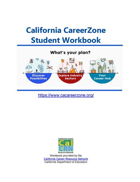 California Careerzone Student Workbook Chapman University Transition Ca