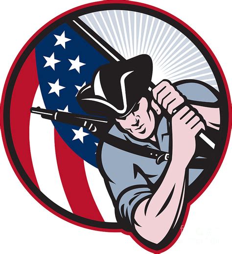 American Patriot Minuteman With Flag Digital Art By Aloysius Patrimonio