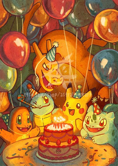 Pokémon Birthday Card Blank Inside Etsy Pokemon Birthday Card