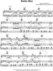 Robbie Williams Better Man Sheet Music In F Major Transposable