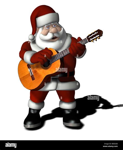 Santa Claus Singing With A Guitar Cartoon Stock Photo Alamy